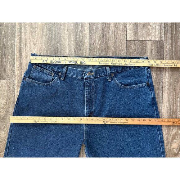 MAGELLAN MENS PLUS SIZE DENIM BLUE JEANS STRAIGHT LEG 42X30 100% COTTON WORK - Picture 5 of 9